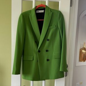 Zara Men's Vibrant Green Blazer